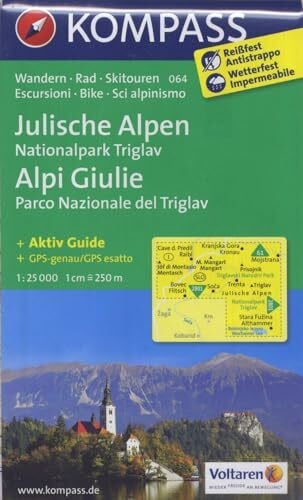 KOMPASS Wanderkarte Julische Alpen - Alpi Giulie: Wanderkarte mit Aktiv Guide, alpinen Skirouten, Loipen und Radrouten. GPS-genau. 1:25000 (KOMPASS-Wanderkarten, Band 64)