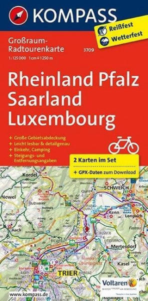 Rheinland-Pfalz - Saarland - Luxembourg 1:125 000