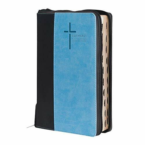 Luther21 - F.C. Thompson Studienausgabe: Luther21 - F.C. Thompson Studienausgabe - Standard - Kunstleder schwarz/blau - Goldschnitt - Griffregister - Reißverschluss - Worte Jesu in Rot