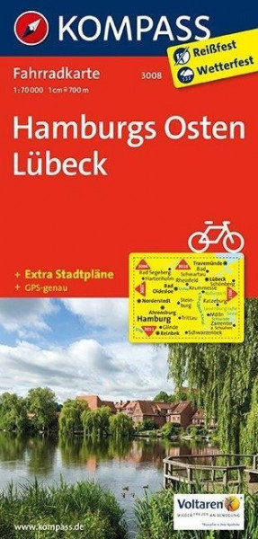 KOMPASS Fahrradkarte Hamburgs Osten, Lübeck 1:70000