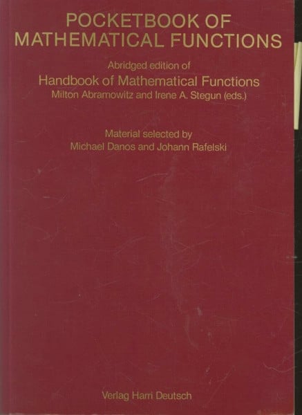 Pocketbook of Mathematical Functions