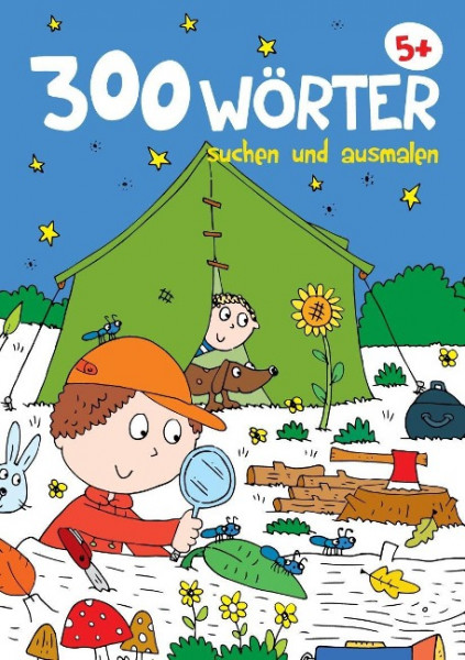 300 Wörter suchen und ausmalen 5+ (Zelten)