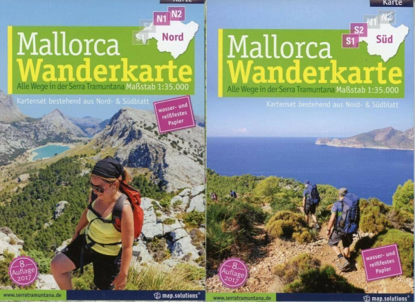 Mallorca - Wanderkarte 1:35.000 (Kartenset mit Nord + Süd-Blatt): Alle Wege in der Serra Tramuntana
