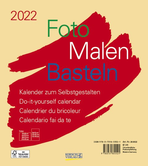 Foto-Malen-Basteln Bastelkalender beige 2022