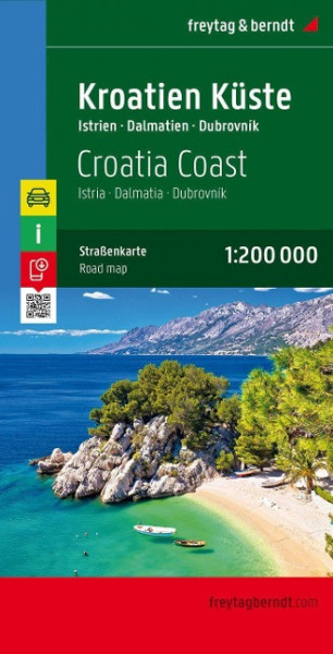 Kroatien Küste, Istrien - Dalmatien - Dubrovnik 1 : 200 000 Autokarte