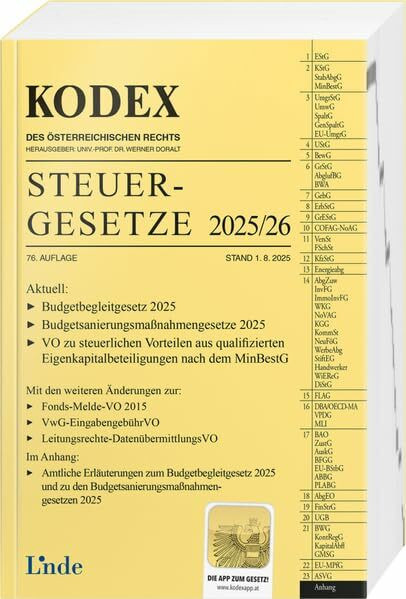 KODEX Steuergesetze 2025/26 (Kodex des Österreichischen Rechts)