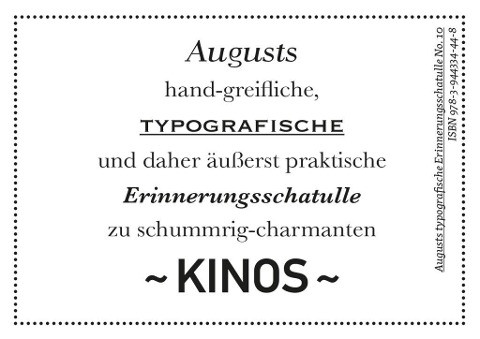 Augusts Erinnerungsschatulle Kinos