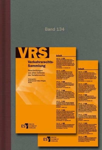 Verkehrsrechts-Sammlung (VRS) Band 134