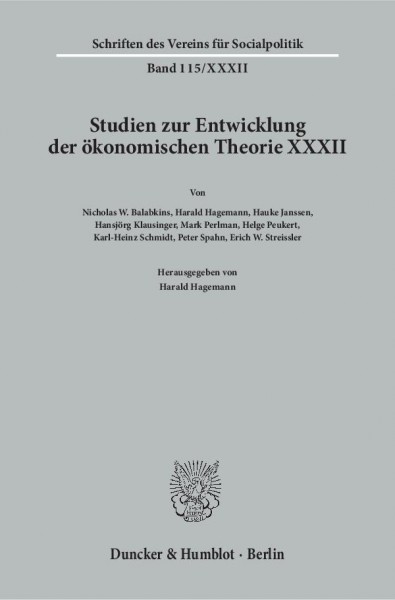 Studien zur Entwicklung der ökonomischen Theorie XXXII. German Influences on American Economic Thoug