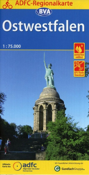 ADFC-Regionalkarte Ostwestfalen mit Tagestouren-Vorschlägen, 1:75.000