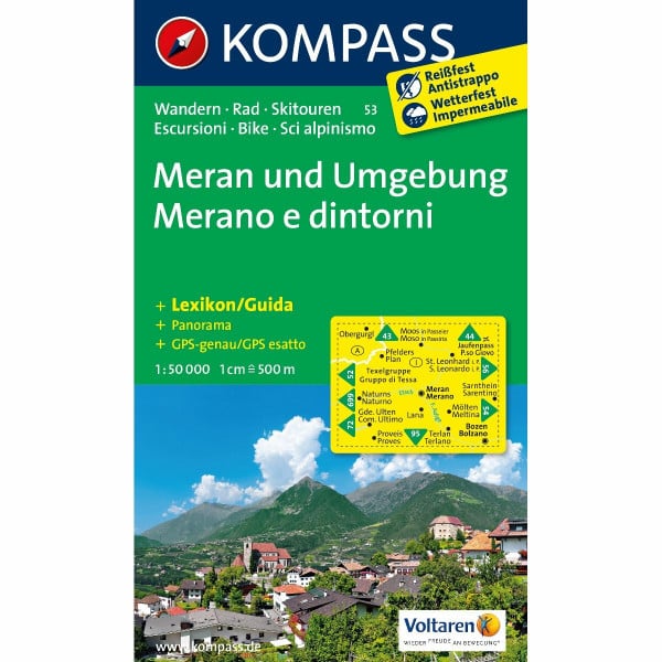 Meran und Umgebung /Merano e dintorni: Wanderkarte mit Kurzführer, Radrouten und alpinen Skirouten. Dt./Ital. GPS-genau. 1:50000 (KOMPASS Wanderkarte, Band 53)