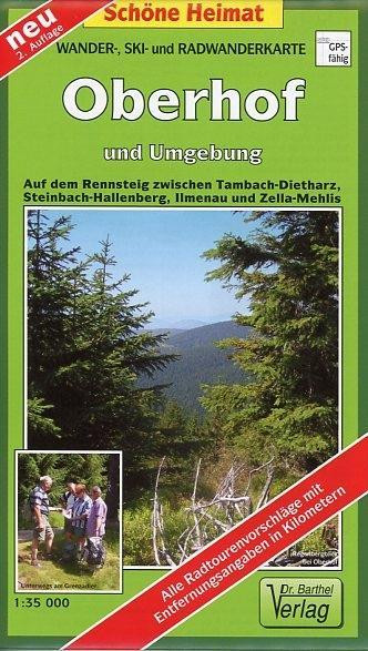Wander-, Ski- und Radwanderkarte Oberhof, Ilmenau, Zella-Mehlis und Umgebung 1 : 35 000