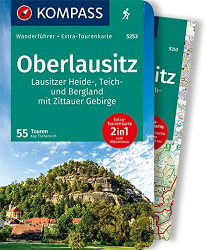KOMPASS Wanderführer Oberlausitz, Lausitzer Heide-, Teich- und Bergland, mit Zittauer Gebirge, 55 Touren: mit Extra-Tourenkarte Maßstab 1:75.000, GPX-Daten zum Download