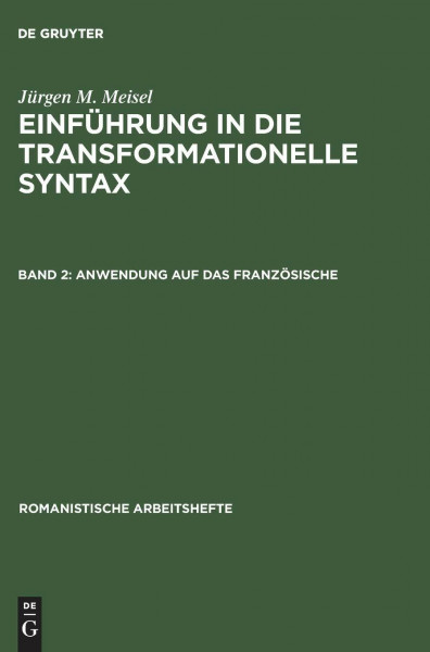 Anwendung auf das Französische (Romanistische Arbeitshefte, 5, Band 5)