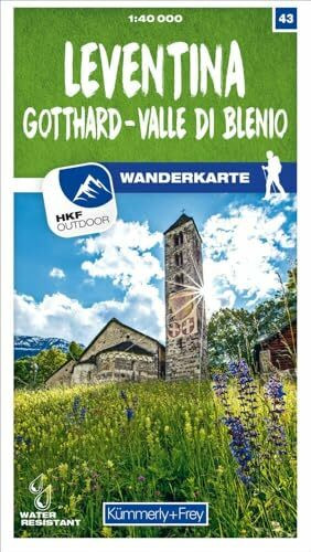 Kümmerly+Frey Wanderkarte 43 Leventina 1:40.000: Mit Gotthard und Valle di Blenio. Wetterfest, matt laminiert und mit free Download (Kümmerly+Frey Wanderkarte 1:60.000, Band 43)