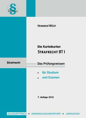 Strafrecht BT 1 (Karteikarte Strafrecht)