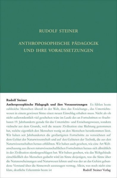 Anthroposophische Pädagogik und ihre Voraussetzungen