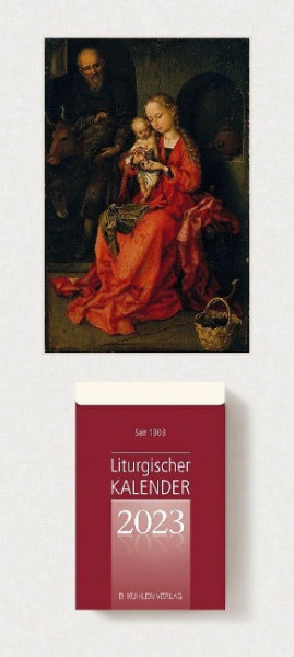 Liturgischer Kalender 2023. Tagesabreißkalender mit bebilderter Rückwand