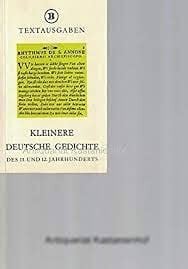 Kleinere deutsche Gedichte des 11. und 12. Jahrhunderts