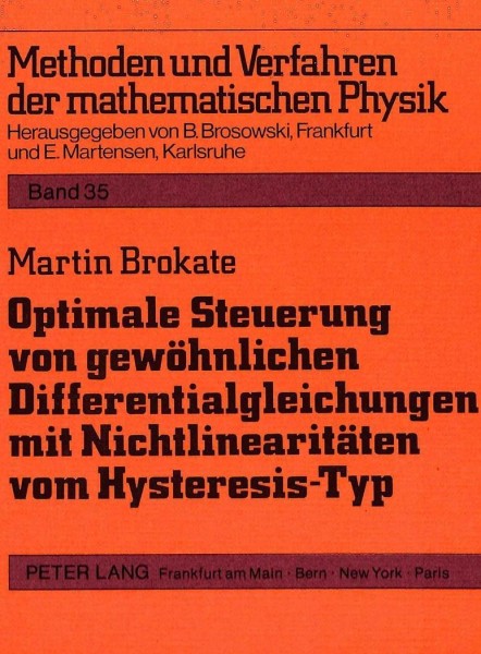 Optimale Steuerung von gewöhnlichen Differentialgleichungen mit Nichtlinearitäten vom Hysteresis-Typ