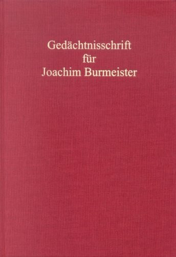 Gedächtnisschrift für Joachim Burmeister