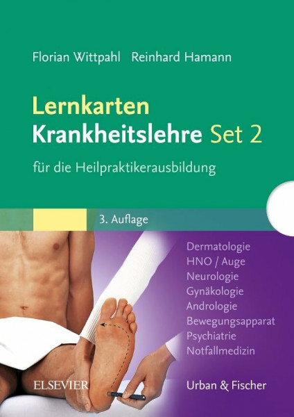 Lernkarten Krankheitslehre Set 2 für die Heilpraktikerausbildung: Dermatologie, HNO, Auge, Neurologie, Gynäkologie, Andrologie, Bewegungsapparat, Psychiatrie, Notfallmedizin