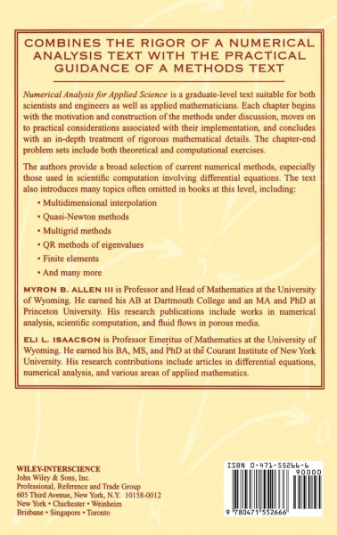 Numerical Analysis for Applied Science