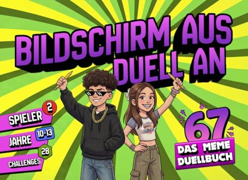 Das Meme-Duellbuch für Kids – 28 Challenges für 2 Spieler | Brainrot, 67 Six Seven & Gaming: Quiz, Rätsel & Kreativ-Battles für Kinder von 10–13 Jahren | Perfektes Geschenk