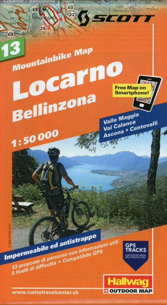 MTB-Karte 13 Locarno, Bellinzona 1:50.000