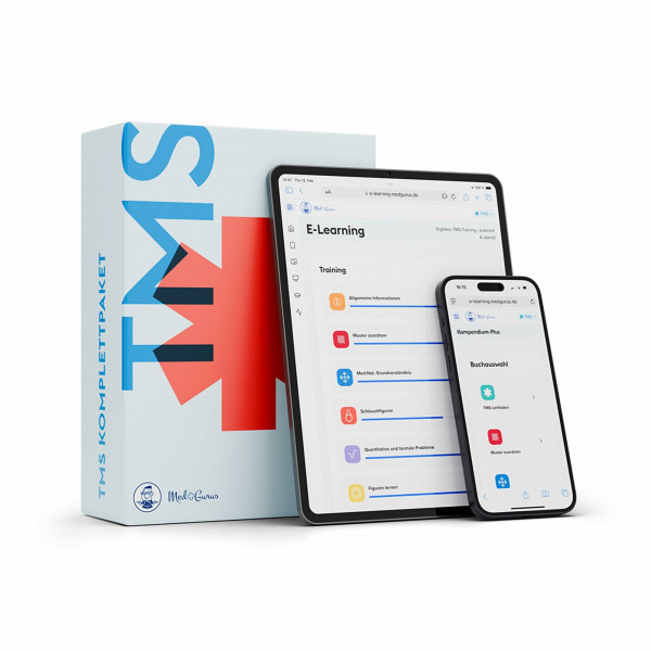 MedGurus - TMS Komplettpaket 2026 - Umfassende Vorbereitung auf den Medizinertest mit 7.000+ Übungsaufgaben, E-Learning & Kompendium inkl. TMS Simulation - Erfolgreich ins Medizinstudium