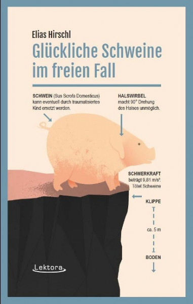 Glückliche Schweine im freien Fall