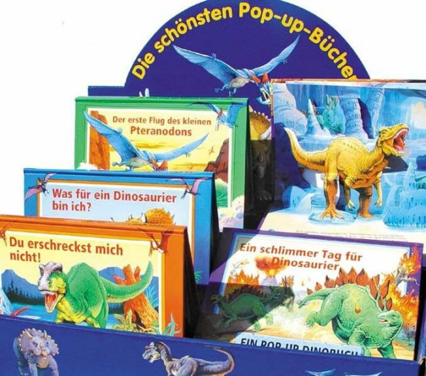 Dinosaurier Pop-up-Bücher: Du erschreckst mich nicht! /Der erste Flug des kleinen Pteranodons /Ein schlimmer Tag für Dinosaurier /Was für ein Dinosaurier bin ich? Display