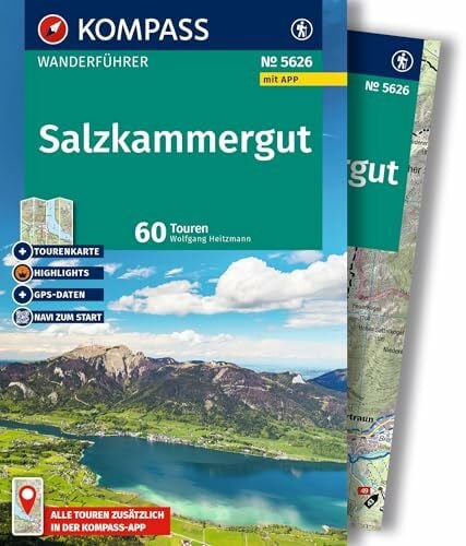 KOMPASS Wanderführer Salzkammergut, 60 Touren mit Extra-Tourenkarte: mit Touren und GPS-Daten in der KOMPASS-App