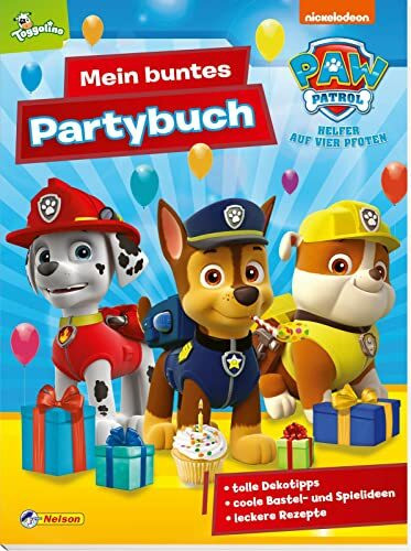PAW Patrol Mitmachbuch: Mein buntes Partybuch: Deko- und Bastelideen, Spiele, Rätsel und Rezepte | Bastel- und Kochbuch ab 3 Jahren mit Vorlagen für den Kindergeburtstag