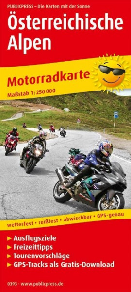 Motorradkarte Österreichische Alpen 1 : 250 000