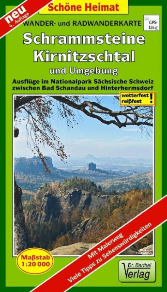 Wander- und Radwanderkarte Schrammsteine, Kirnitzschtal und Umgebung 1 : 20 000