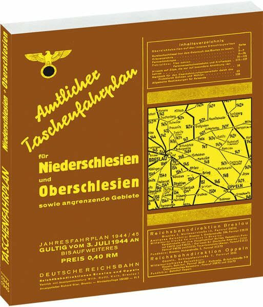 [Schlesien] Amtlicher Taschenfahrplan Reichsbahndirektion für Niederschlesien und Oberschlesien sowie der angrenzenden Gebiete - Jahresfahrplan ... und Reichsbahndirektionen Breslau und Oppeln