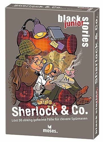 Moses. 100675 black stories junior, detective stories, 50 streng geheime Rätsel für clevere Spürnasen, Rätselkartenspiel, White