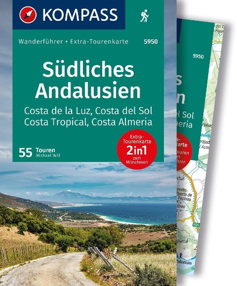 KOMPASS Wanderführer Südliches Andalusien, Costa de la Luz, Costa del Sol, Costa Tropical und Costa Almeria, 55 Touren mit Extra-Tourenkarte