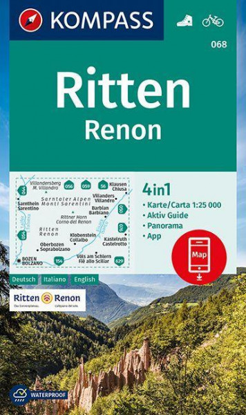 KOMPASS Wanderkarte Ritten, Renon 1:25 000