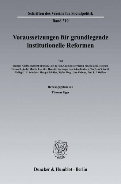 Voraussetzungen für grundlegende institutionelle Reformen