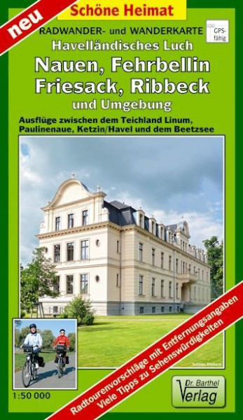 Radwander- und Wanderkarte Havelländisches Luch, Nauen, Fehrbellin, Friesack, Ribbeck und Umgebung 1 : 50 000