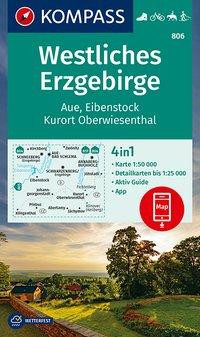 KOMPASS Wanderkarte 806 Westliches Erzgebirge, Aue, Eibenstock, Kurort Oberwiesenthal 1:50.000