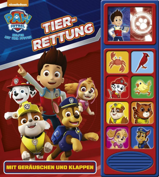 PAW Patrol Tier-Rettung - Klappen-Geräusche-Buch mit 10 pfotastischen Geräuschen für Kinder ab 3 Jahren: Mit Geräuschen und Klappen
