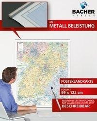 Baden-Württemberg PLZ 1:250.000 Posterkarte