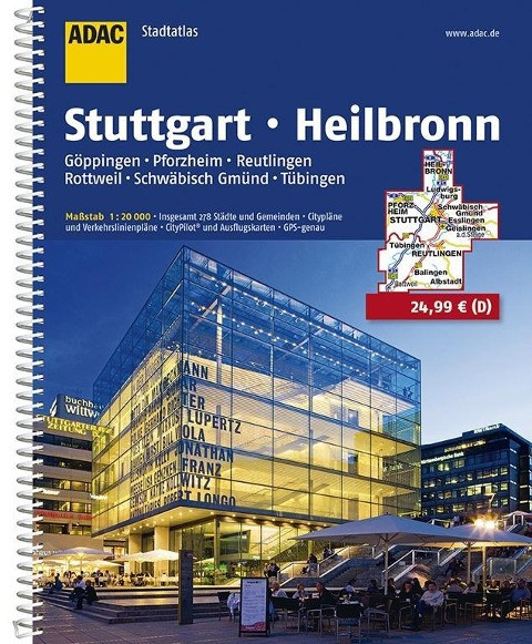 ADAC StadtAtlas Stuttgart, Heilbronn 1:20 000