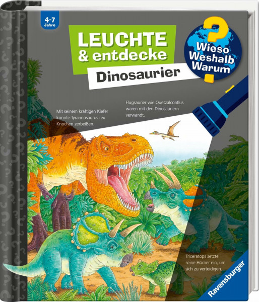 Wieso? Weshalb? Warum? Leuchte und entdecke: Dinosaurier (Sachbuch ab 4 Jahre, Taschenlampen-Buch mit Folien und Klappen)