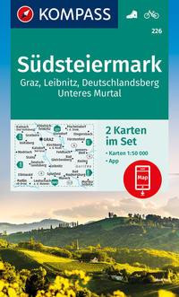 KOMPASS Wanderkarten-Set 226 Südsteiermark, Graz, Leibnitz, Deutschlandsberg, Unteres Murtal (2 Karten) 1:50.000