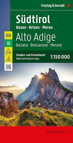 freytag & berndt Straßenkarte Südtirol 1:150.000: Straßen- und Freizeitkarte Bozen - Brixen - Meran, mit Infoguide Top Tips