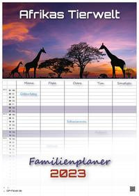 Afrikas Tierwelt - Der Tierkalender - 2023 - Kalender DIN A3 - (Familienplaner)